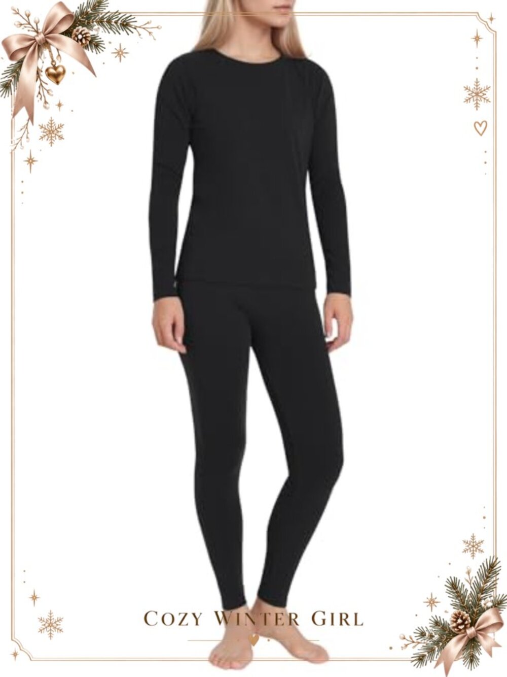 Petite Thermal Underwear Set Fleece Lined Long Johns